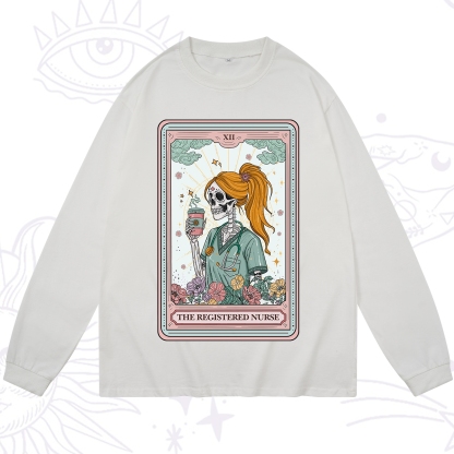 Purplehecate The Registered Nurse Skeleton Tarot Long Sleeve T-Shirt