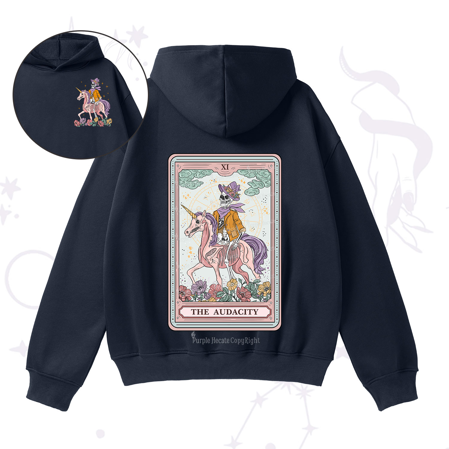 Purplehecate The Audacity Tarot Card Fleece Hoodie Suit