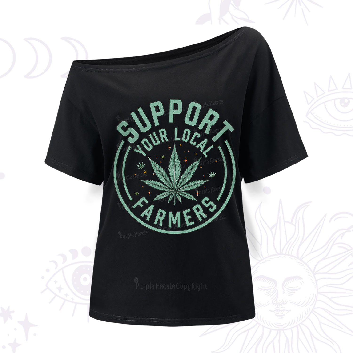 Purplehecate Support Your Local Farmers One Shoulder T-Shirt