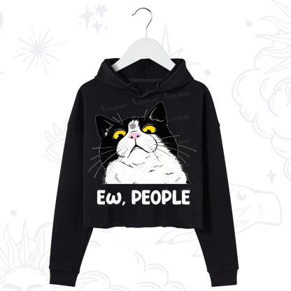 Purplehecate Ew People Cat Crop Hoodie