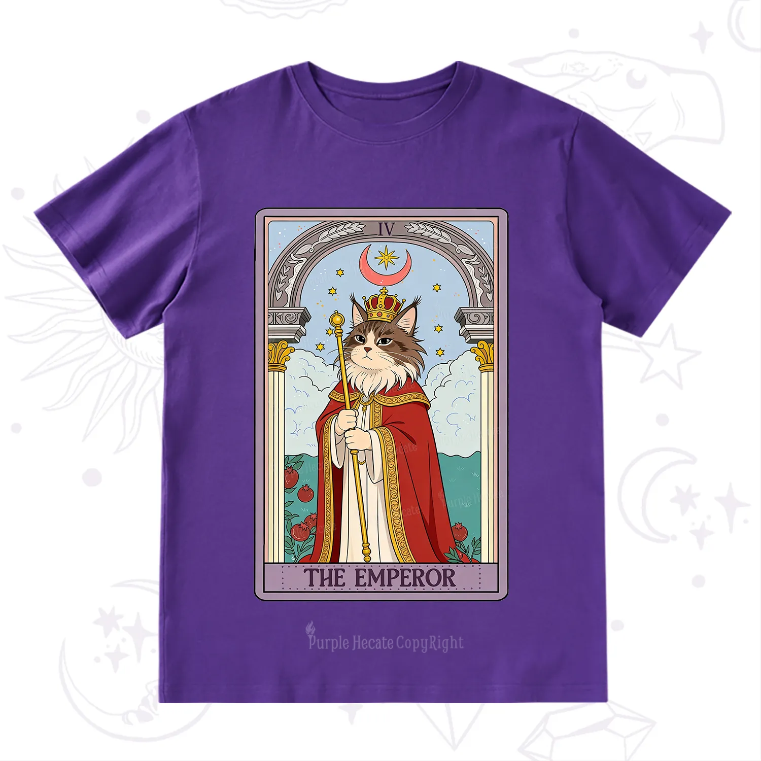 Purplehecate The Emperor Cat Tarot T-Shirt