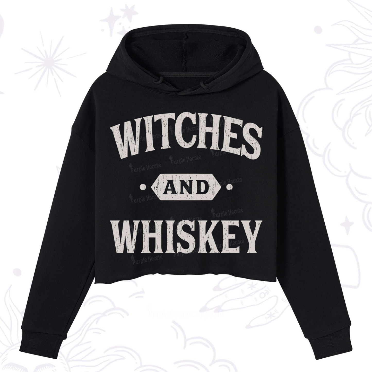 Purplehecate Witches and Whiskey Crop Hoodie