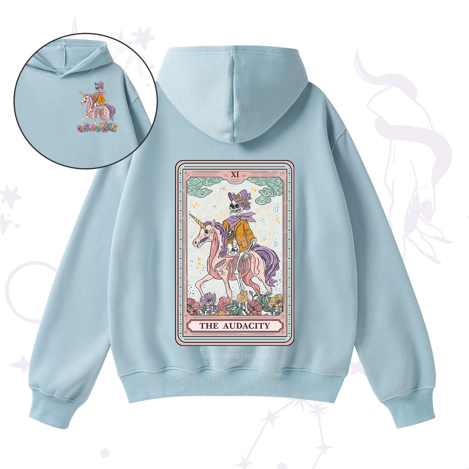 Purplehecate The Audacity Tarot Card Fleece Hoodie Suit