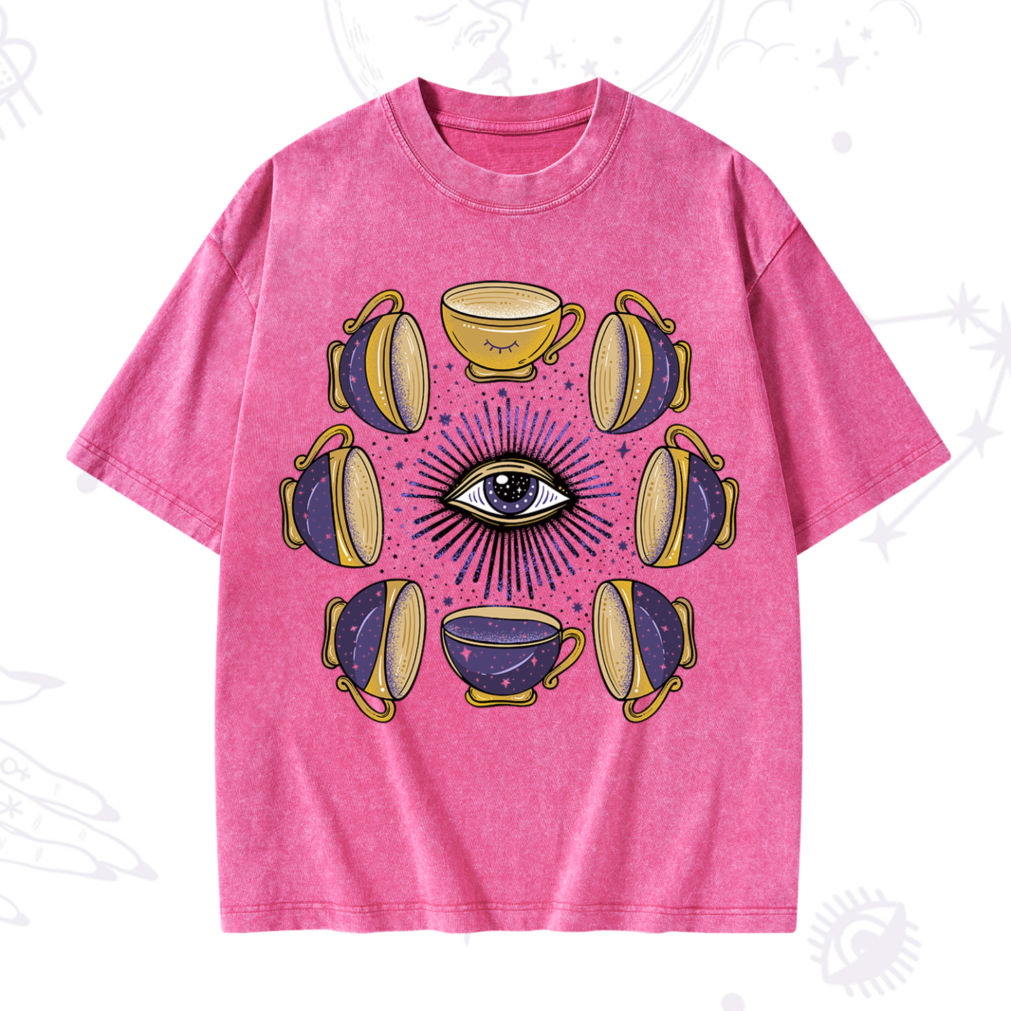 Purplehecate Moon Phase Coffee Lover Washed T-Shirt