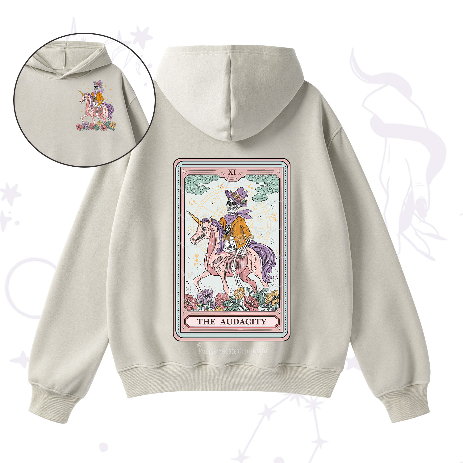 Purplehecate The Audacity Tarot Card Fleece Hoodie Suit