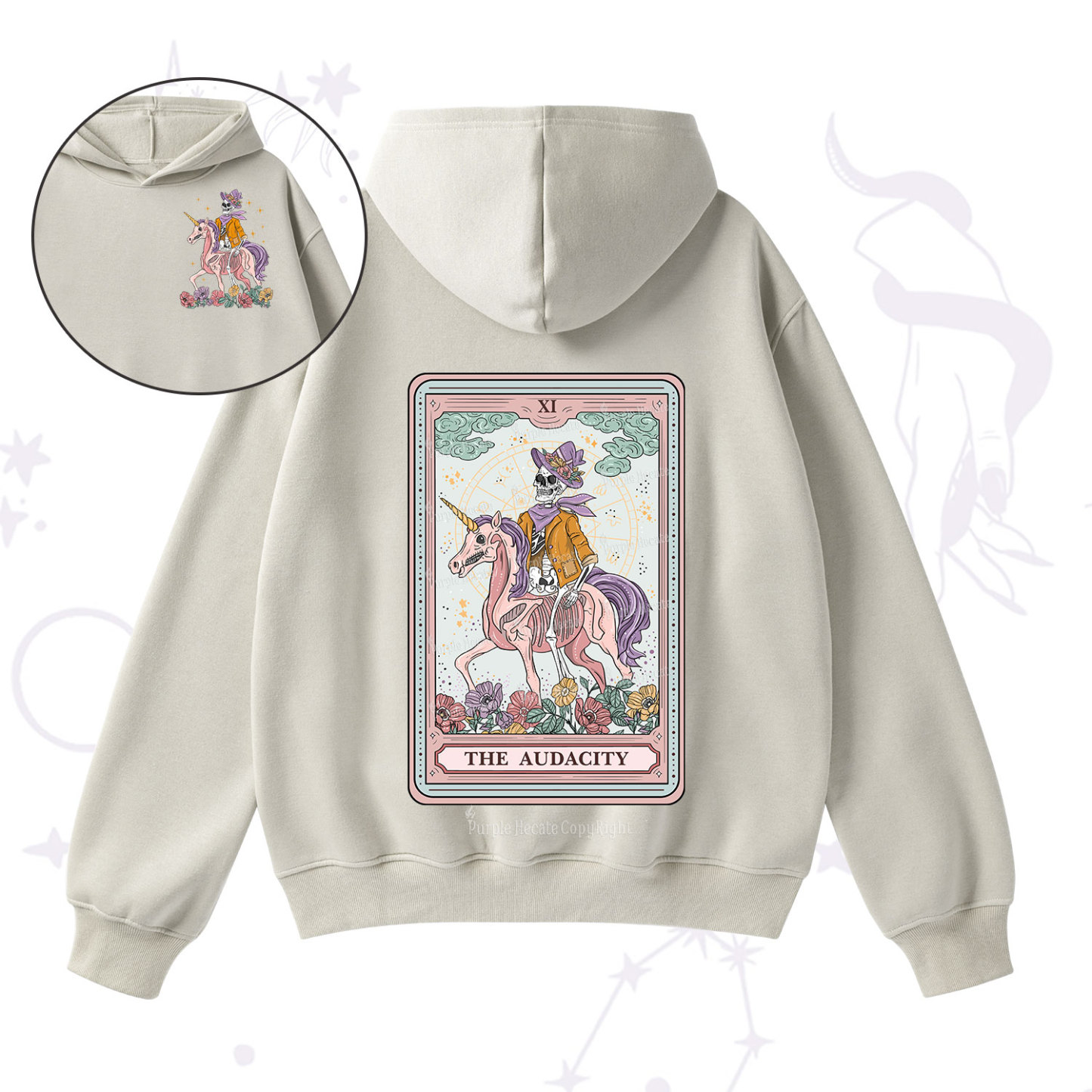 Purplehecate The Audacity Tarot Card Fleece Hoodie Suit