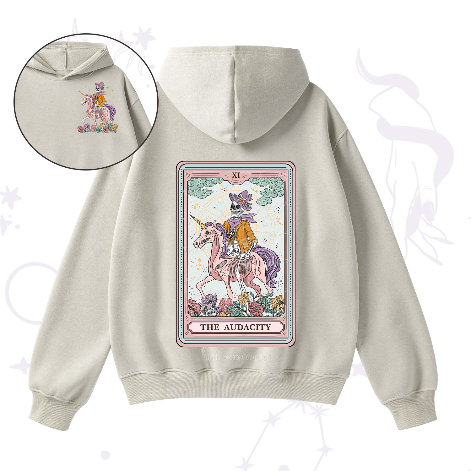 Purplehecate The Audacity Tarot Card Fleece Hoodie Suit