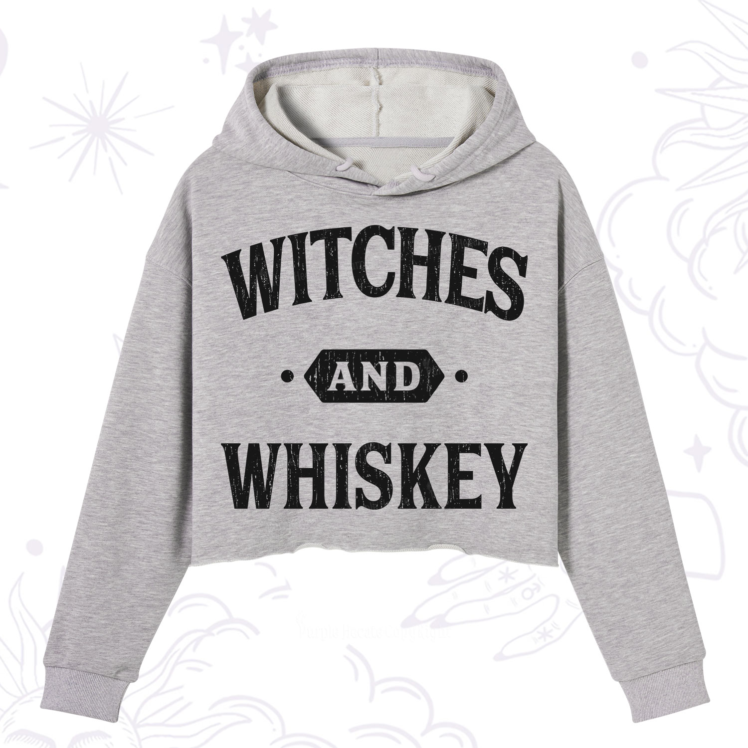 Purplehecate Witches and Whiskey Crop Hoodie