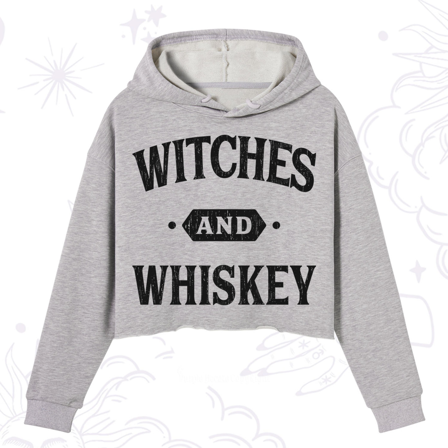 Purplehecate Witches and Whiskey Crop Hoodie