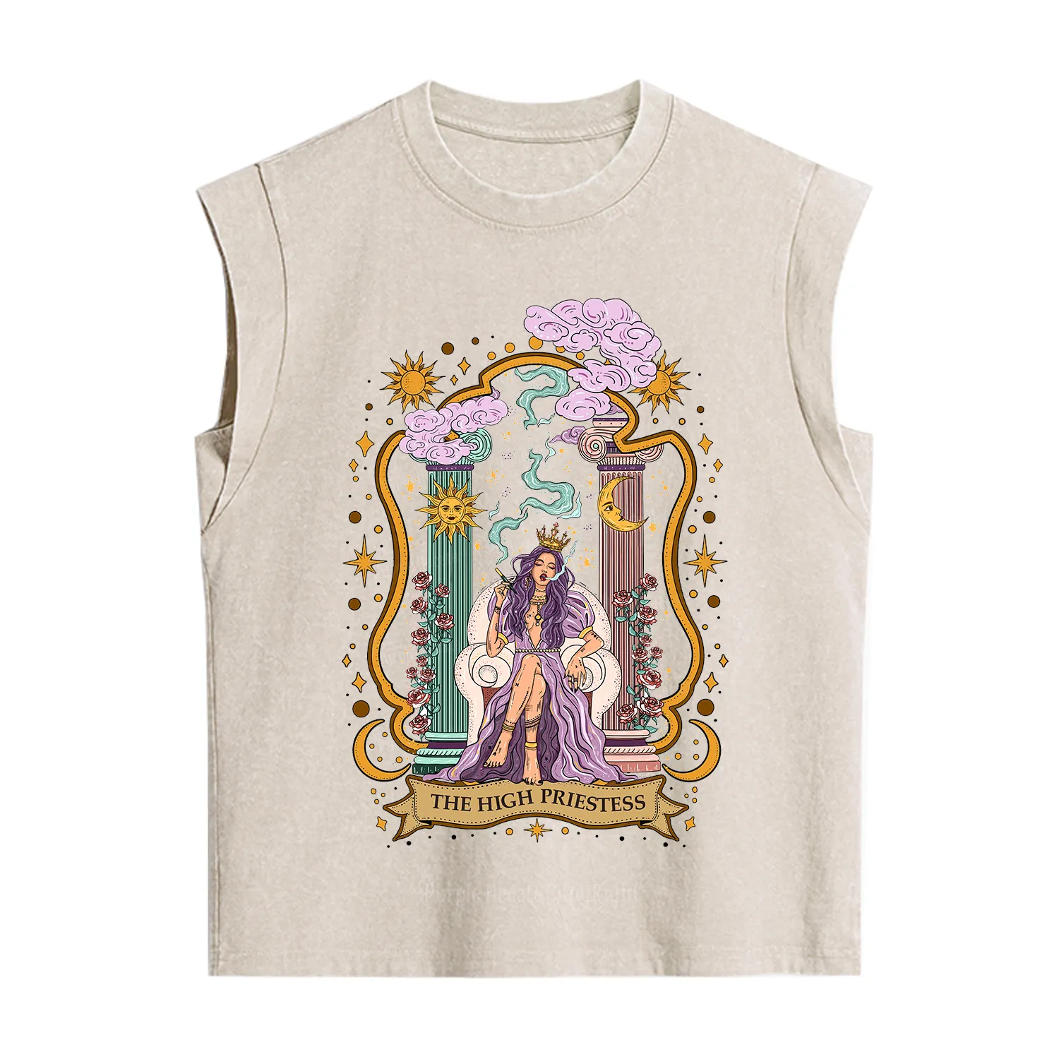 Purplehecate The High Priestess Goddess Vintage Washed Tank