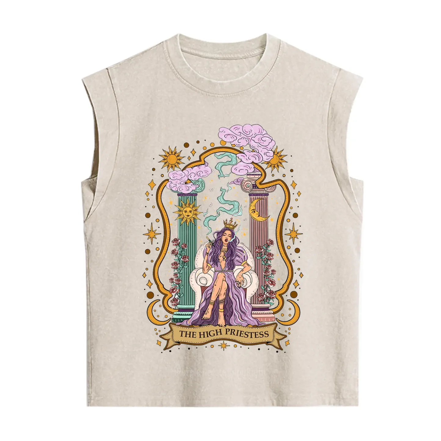 Purplehecate The High Priestess Goddess Vintage Washed Tank
