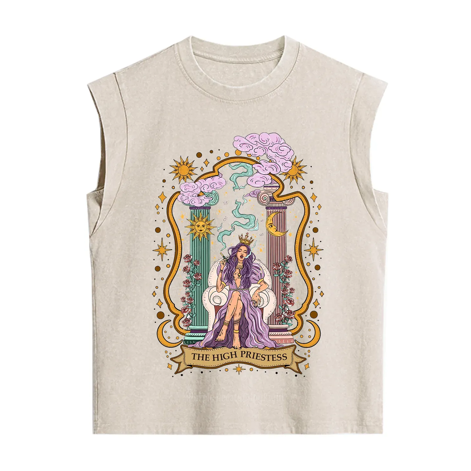 Purplehecate The High Priestess Goddess Vintage Washed Tank