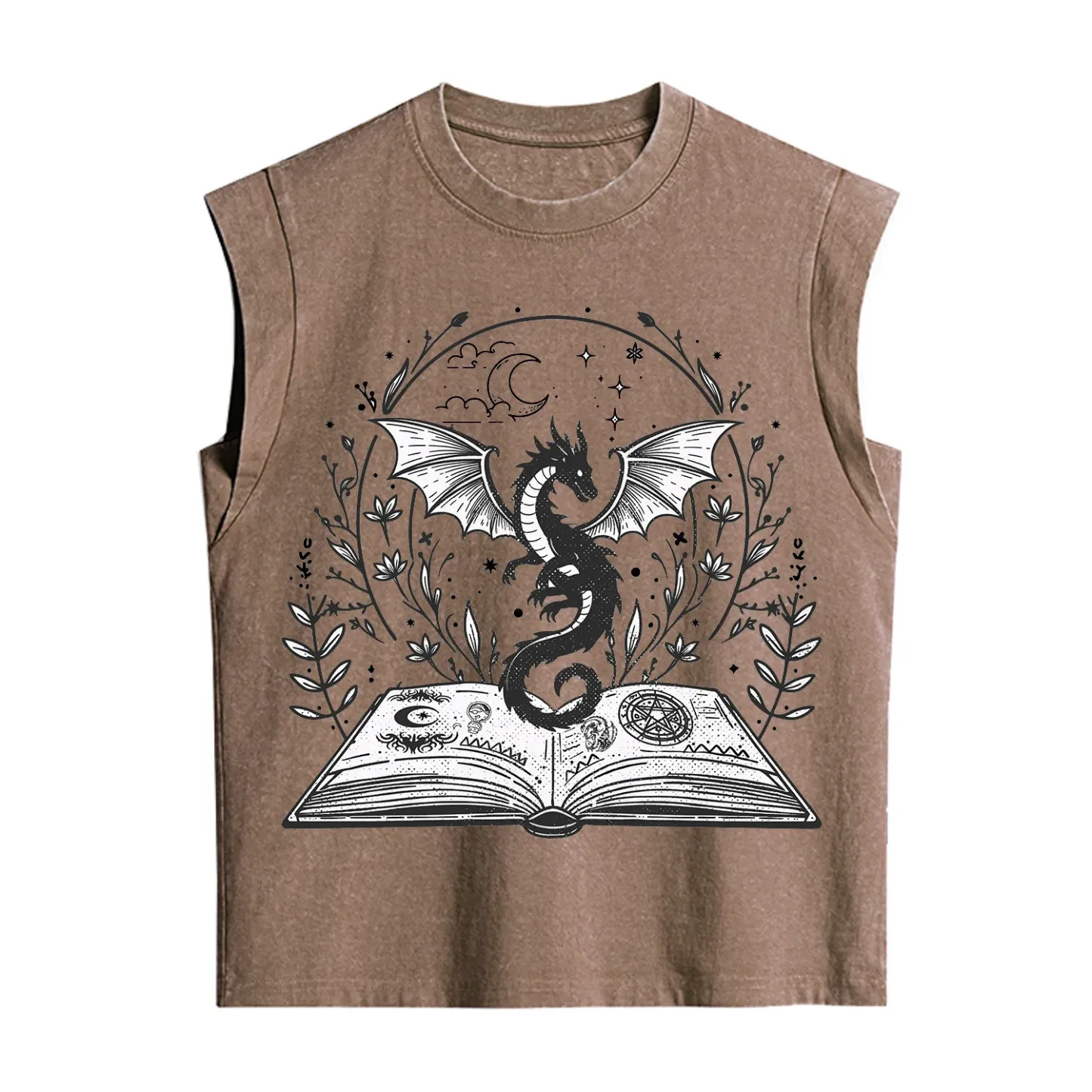 Purplehecate Magical Book Dragon Fantasy Vintage Washed Tank