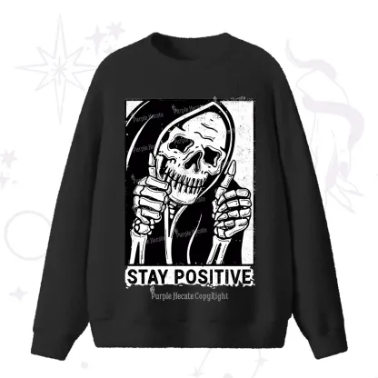 Purplehecate Stay Positive Fuzzy Ugly Sweater
