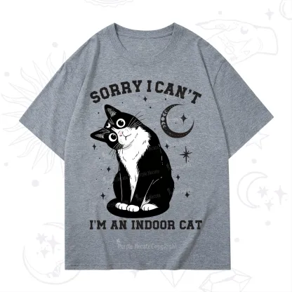 Purplehecate Sorry I Can't Go I'm an Indoor Cat T-Shirt
