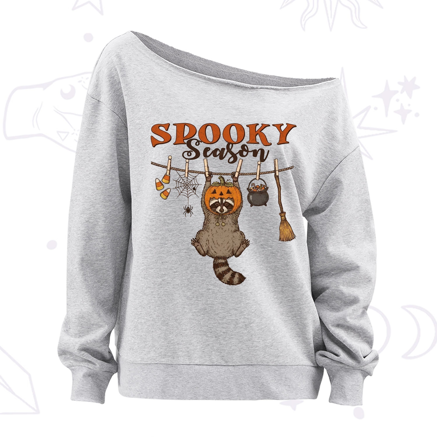 Purplehecate Spooky Season Off The Shoulder Sweatshirt