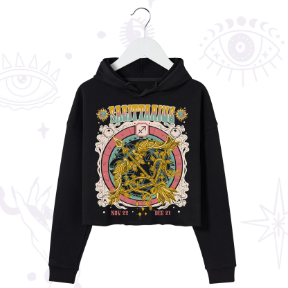 Purplehecate Sagittarius Cosmic Zodiac Crop Hoodie