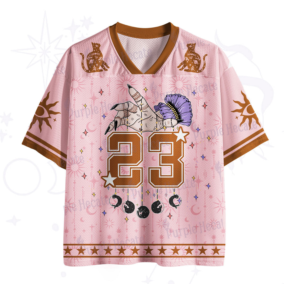 Purplehecate Cats and Moons A Divination Night Mesh Jersey