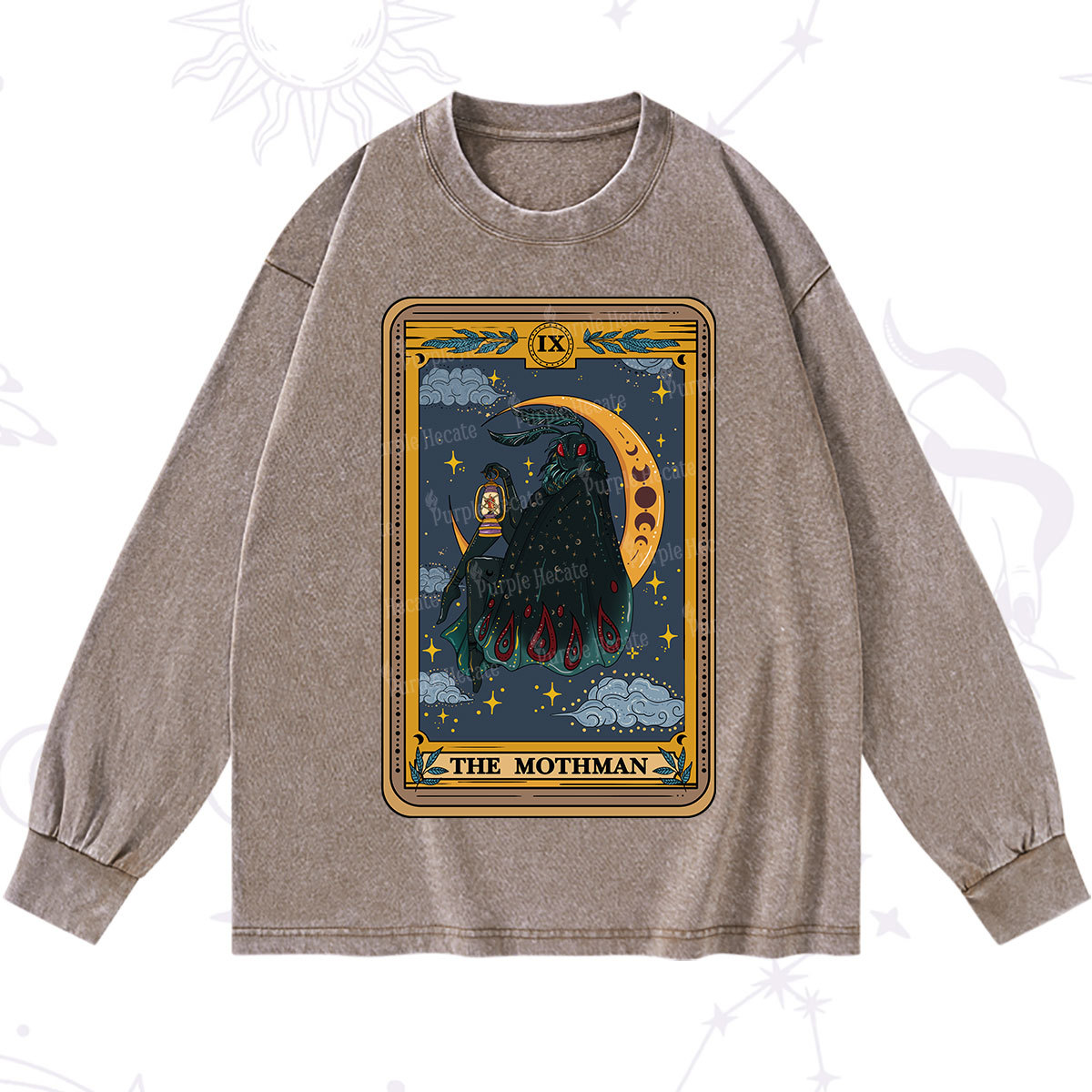 Purplehecate The Mothmen Tarot Washed Long Sleeve Shirt