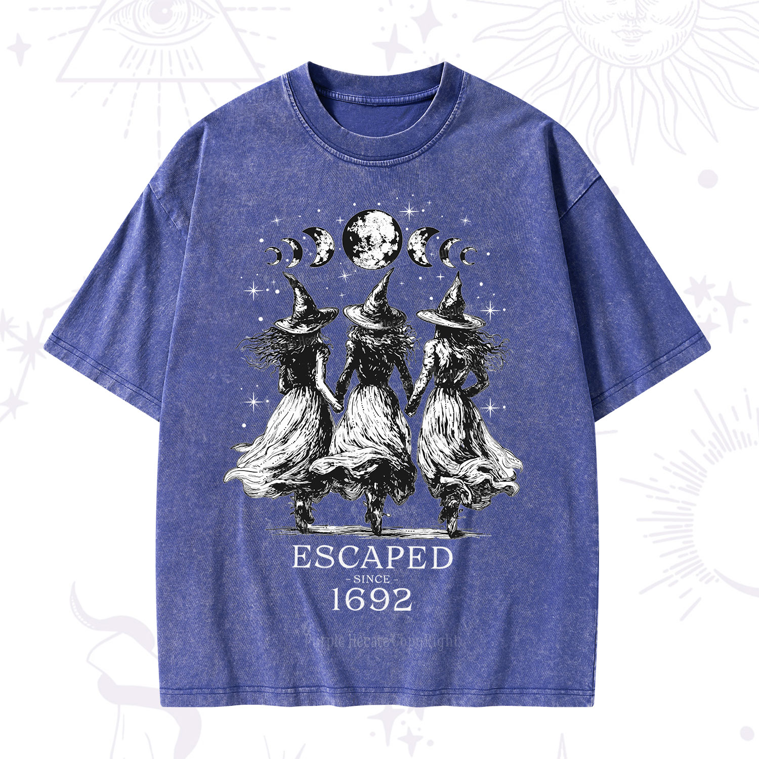 Purplehecate Escaped Since 1692 Washed T-Shirt