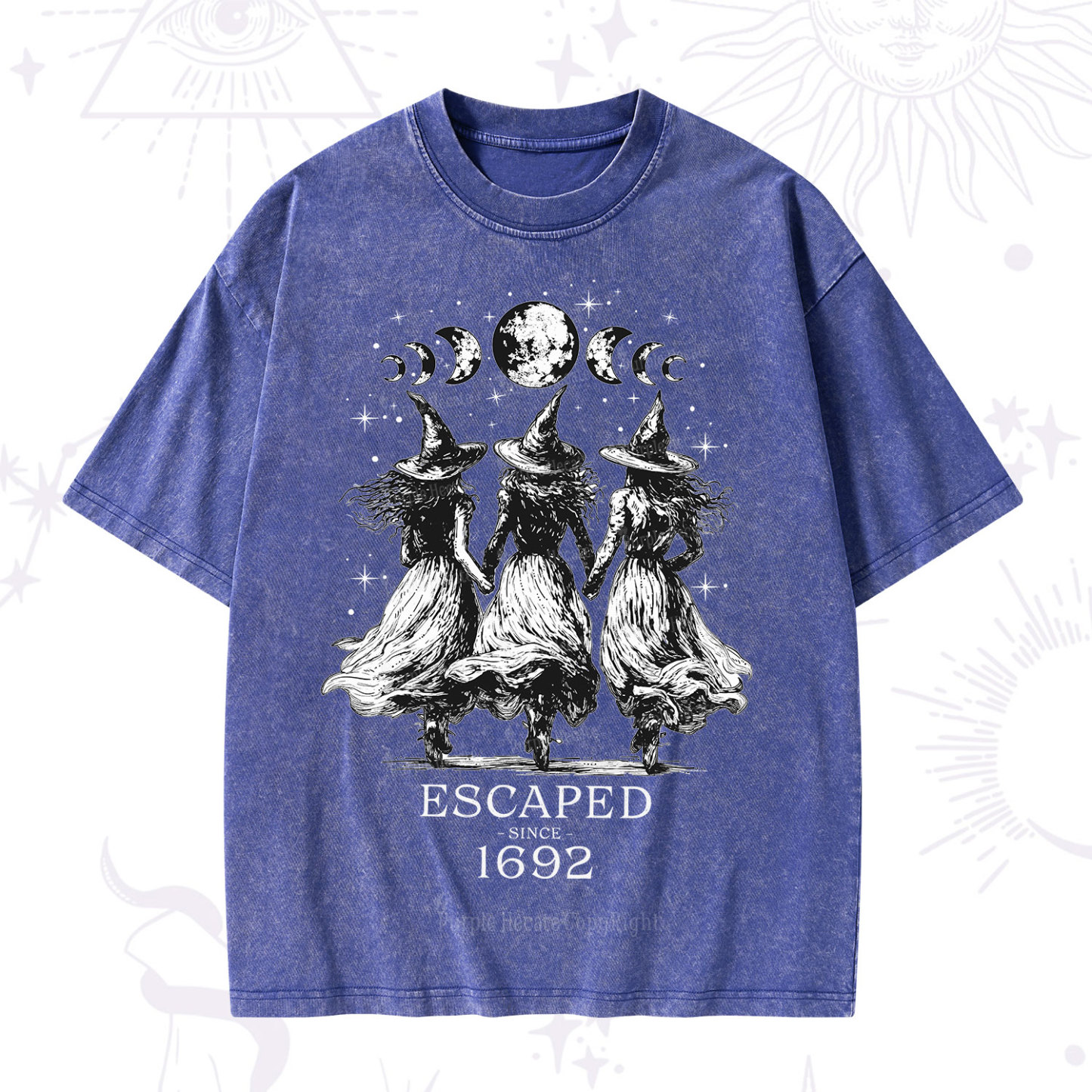 Purplehecate Escaped Since 1692 Washed T-Shirt