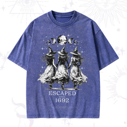 Purplehecate Escaped Since 1692 Washed T-Shirt