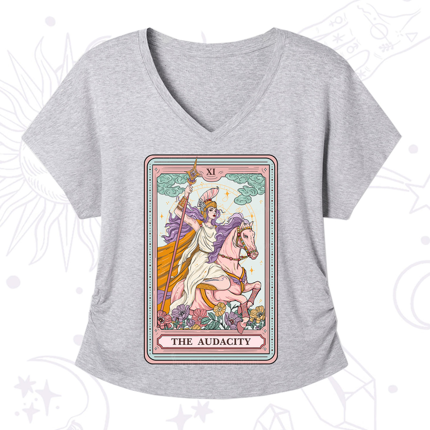 Purplehecate The Audacity Tarot Card V-Neck T-Shirt