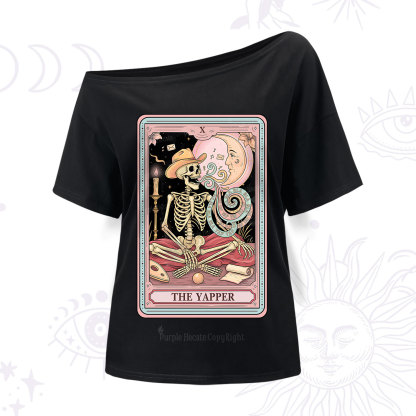 Purplehecate The Skeleton Yapper Tarot One Shoulder T-Shirt