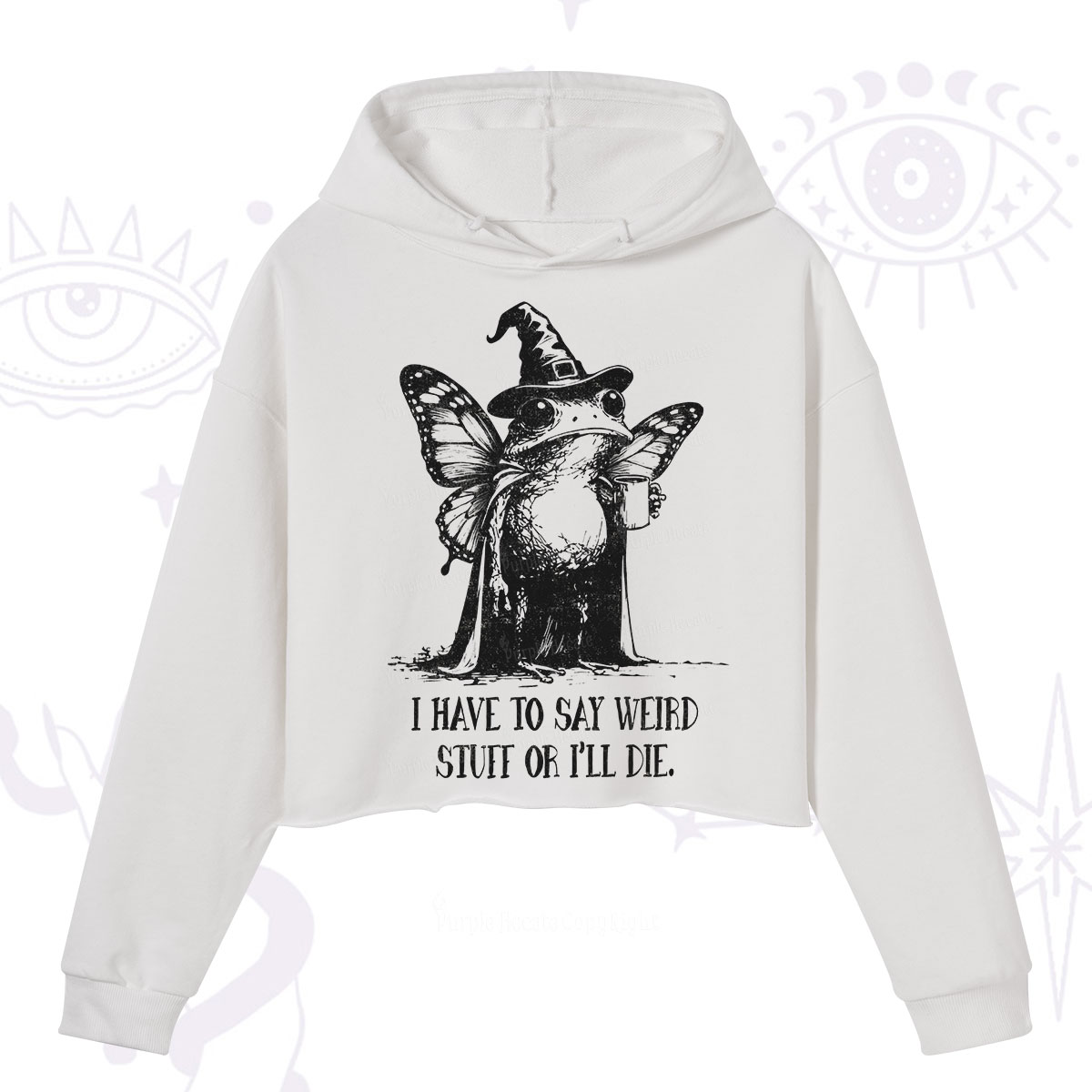 Purplehecate I Have to Say Weird Stuff Or I'll Die Crop Hoodie