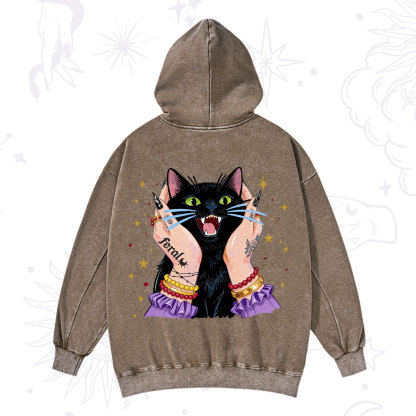 Purplehecate Feral Cat Magic Washed Hoodie