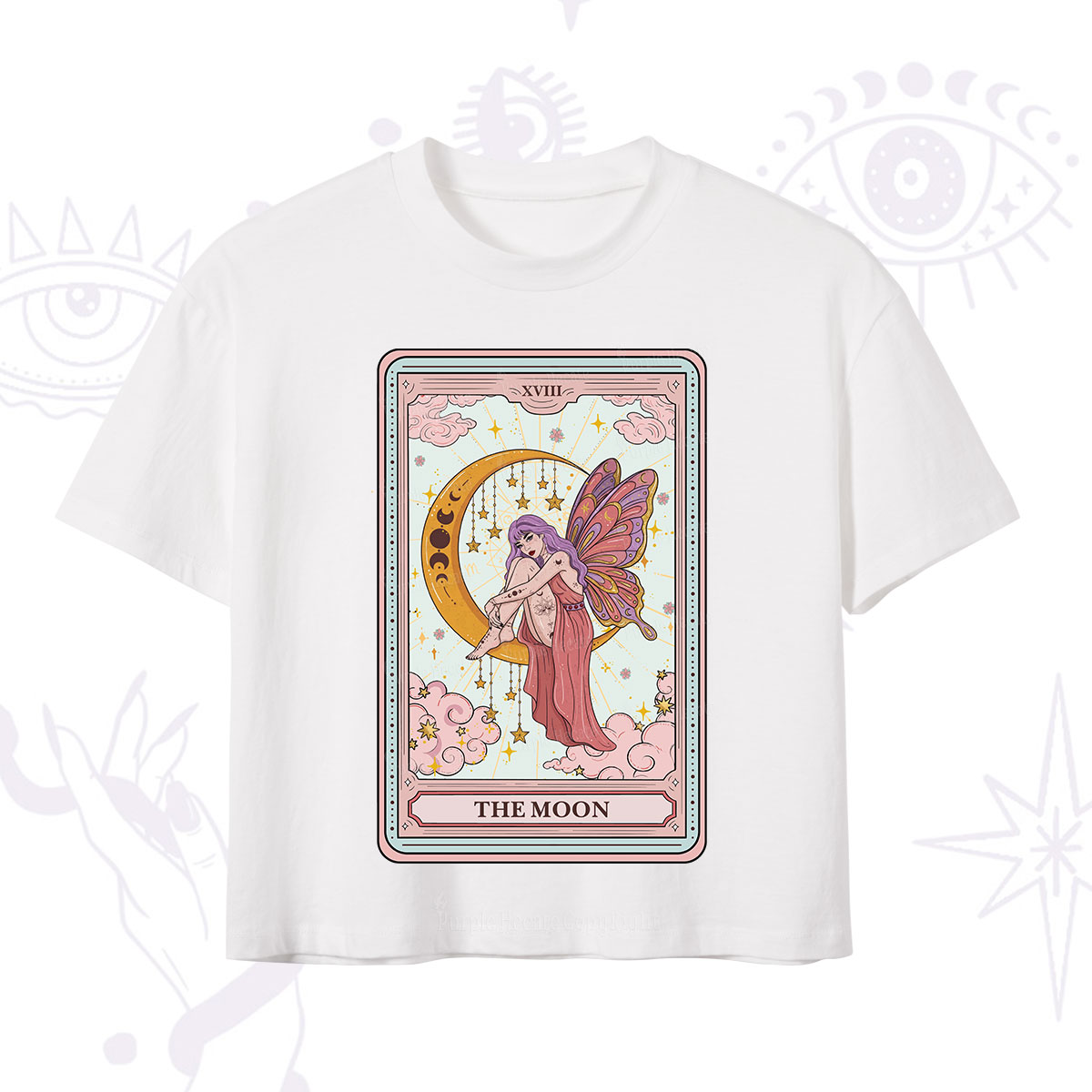 Purplehecate The Moon Tarot Crop T-Shirt
