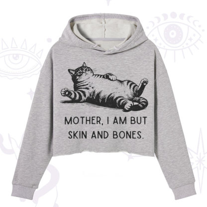 Purplehecate Mother I Am But Skin And Bones Funny Cat Crop Hoodie