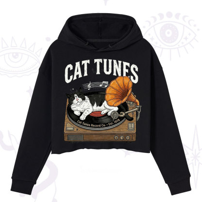 Purplehecate Cat Tunes Crop Hoodie