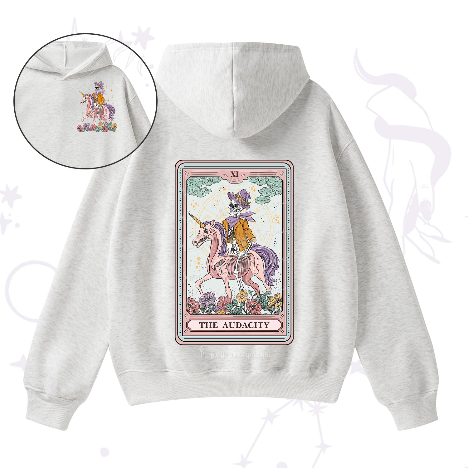 Purplehecate The Audacity Tarot Card Fleece Hoodie Suit