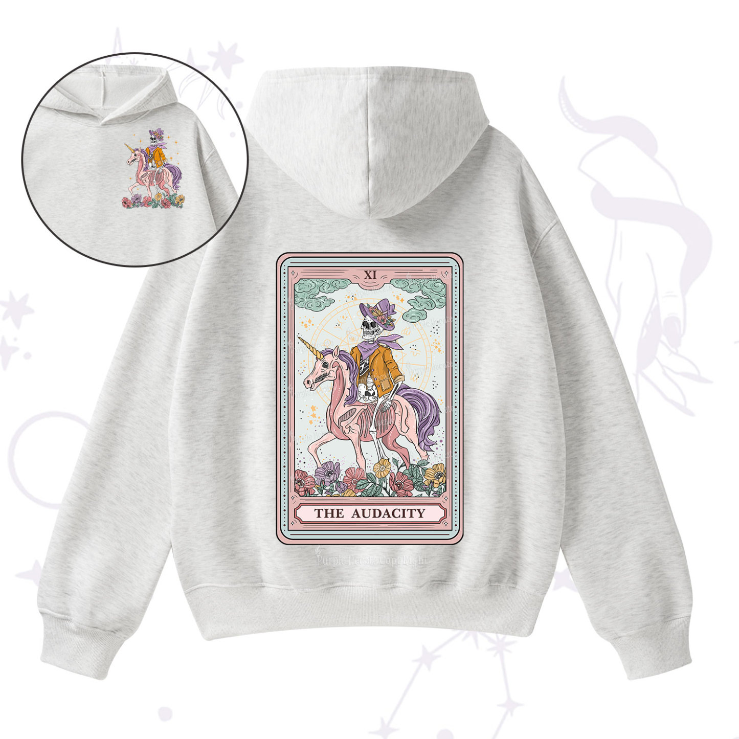 Purplehecate The Audacity Tarot Card Fleece Hoodie Suit