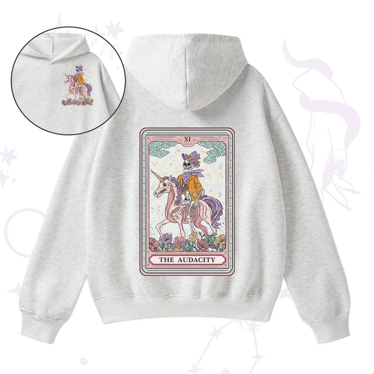 Purplehecate The Audacity Tarot Card Fleece Hoodie Suit