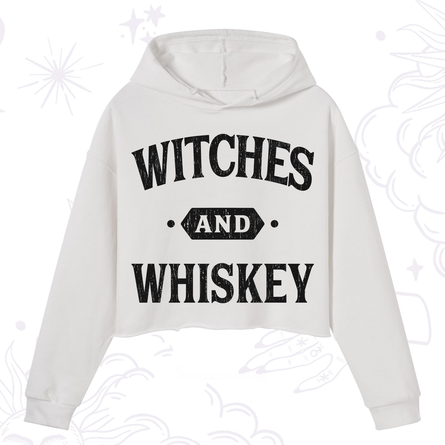 Purplehecate Witches and Whiskey Crop Hoodie