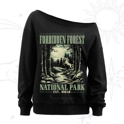 Purplehecate Forbidden Forest Off The Shoulder Sweatshirt