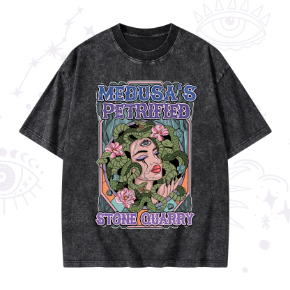 Purplehecate The Gorgon with Snake Hair Medusa Washed T-Shirt