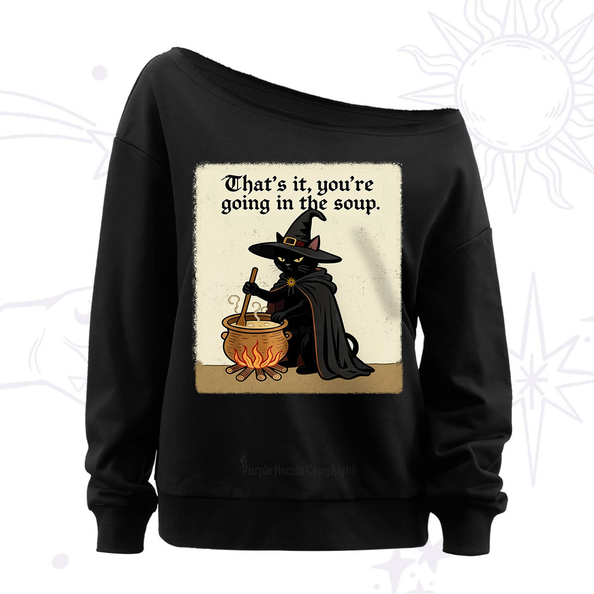 Purplehecate That's It You're Going in the Soup Off The Shoulder Sweatshirt