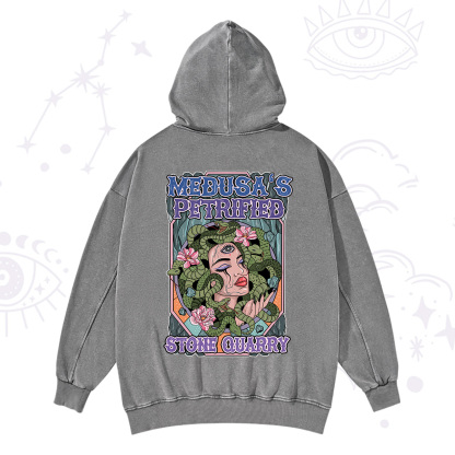 Purplehecate The Gorgon with Snake Hair Medusa Washed Hoodie