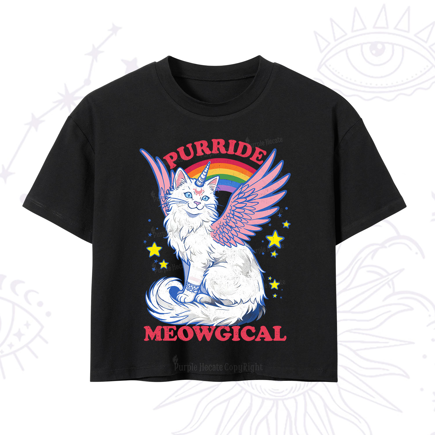 Purplehecate Purride Meowgical Crop T-Shirt