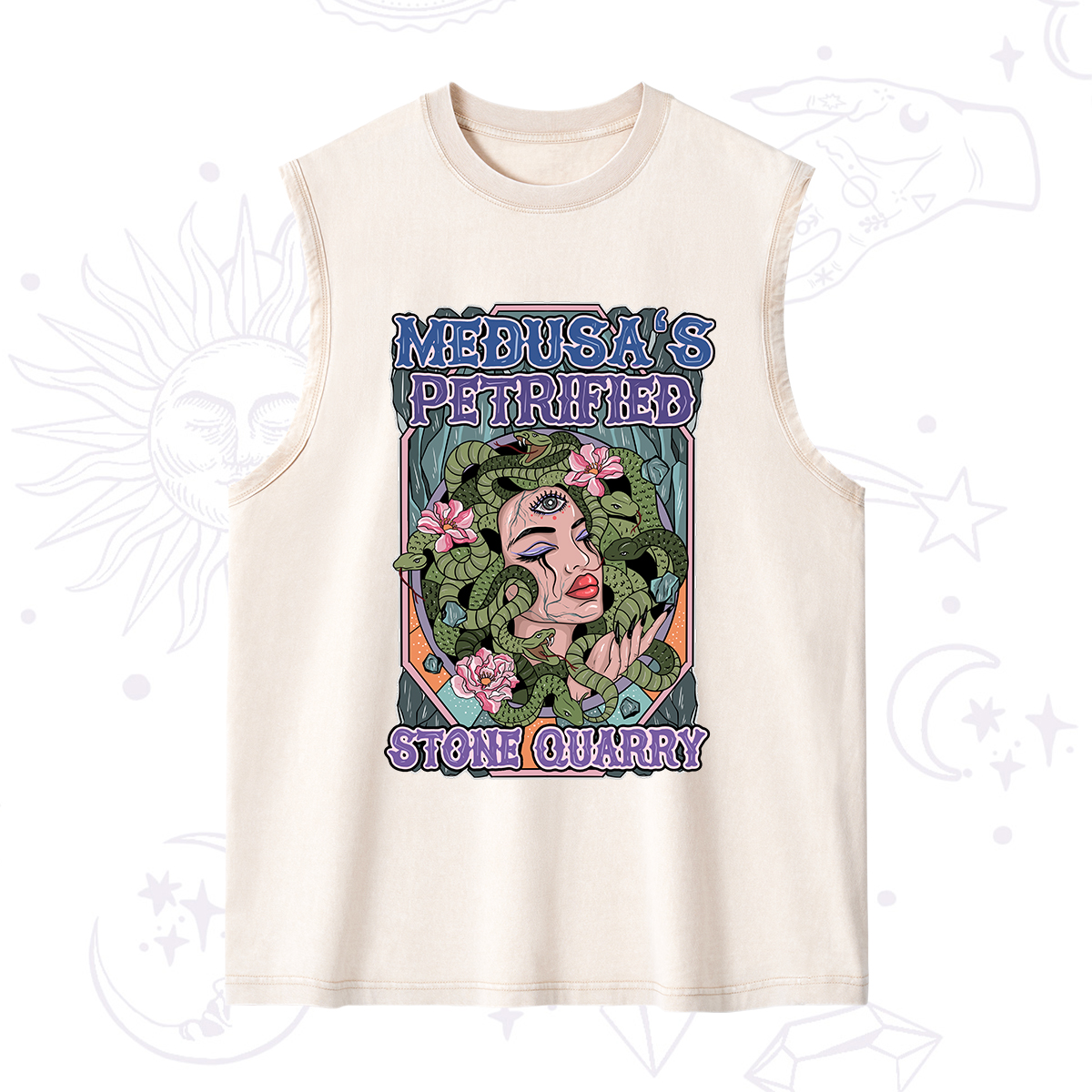 Purplehecate The Gorgon With Snake Hair Medusa Washed Tank