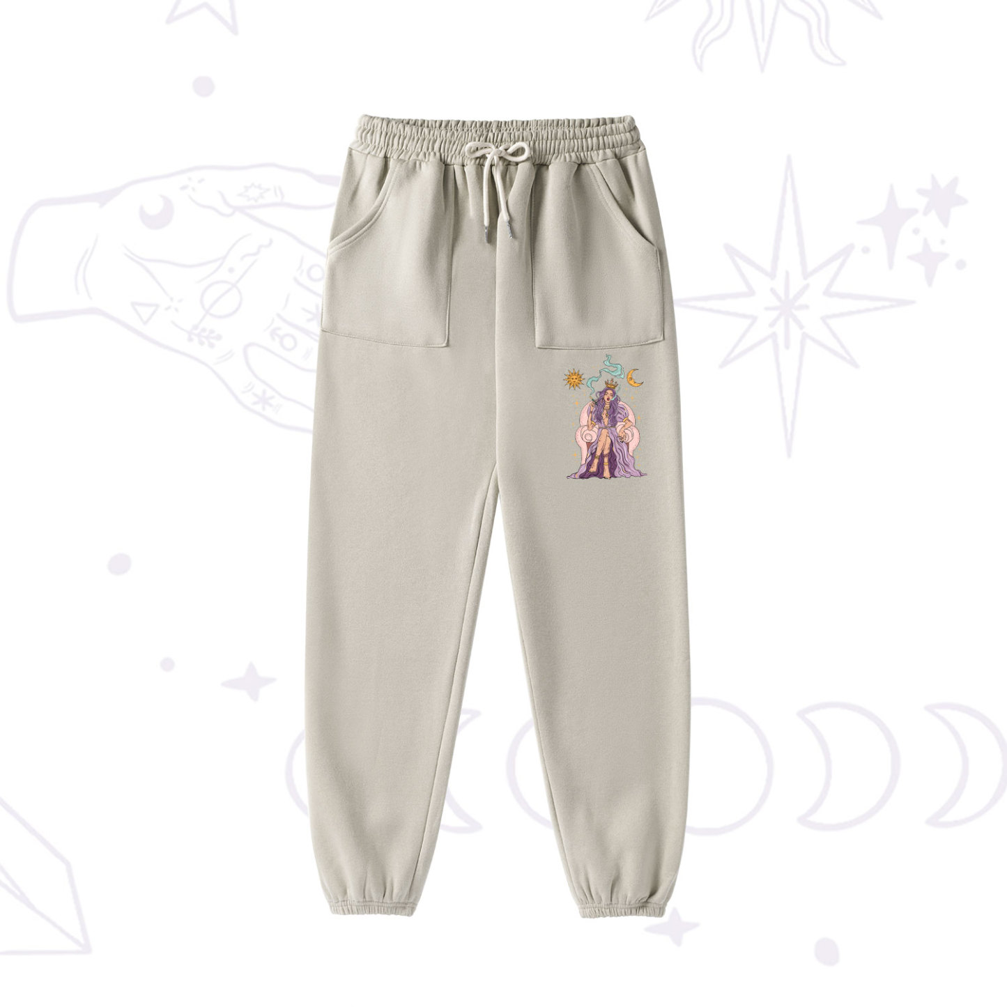 Purplehecate The High Priestess Tarot Card Fleece Hoodie Suit