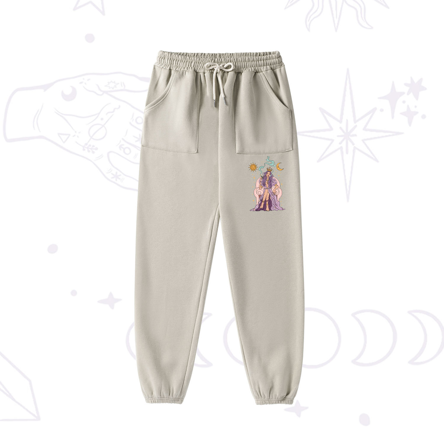 Purplehecate The High Priestess Tarot Card Fleece Hoodie Suit