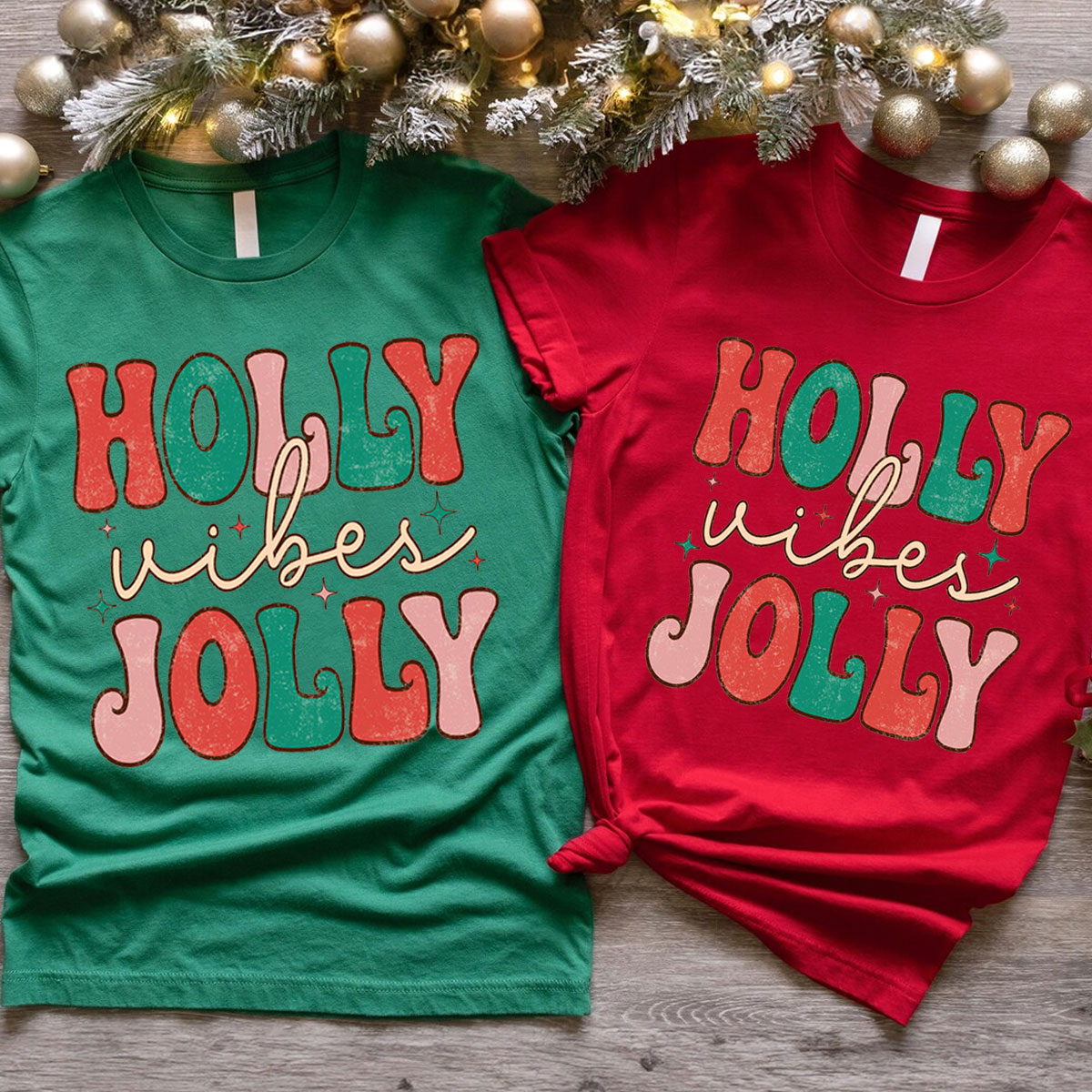 Purplehecate Have A Holly Jolly Christmas Couple T-Shirts