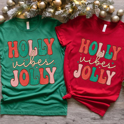 Purplehecate Have A Holly Jolly Christmas Couple T-Shirts