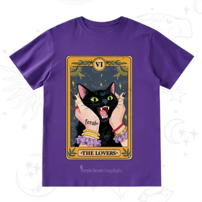 Purplehecate The Lovers Tarot Feral Cat T-Shirt