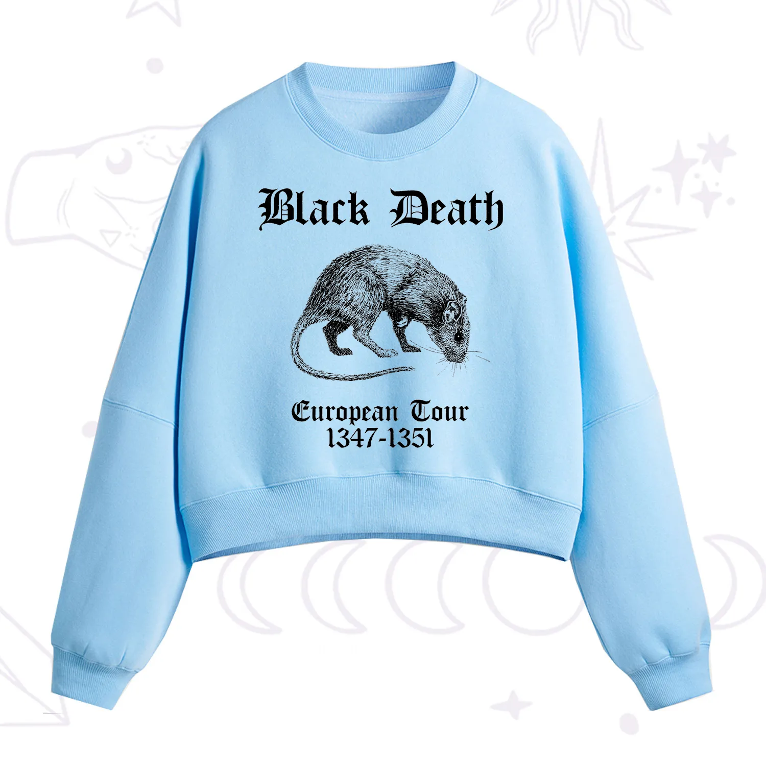 Purplehecate Black Death European Tour Fleece Cropped Sweatshirt