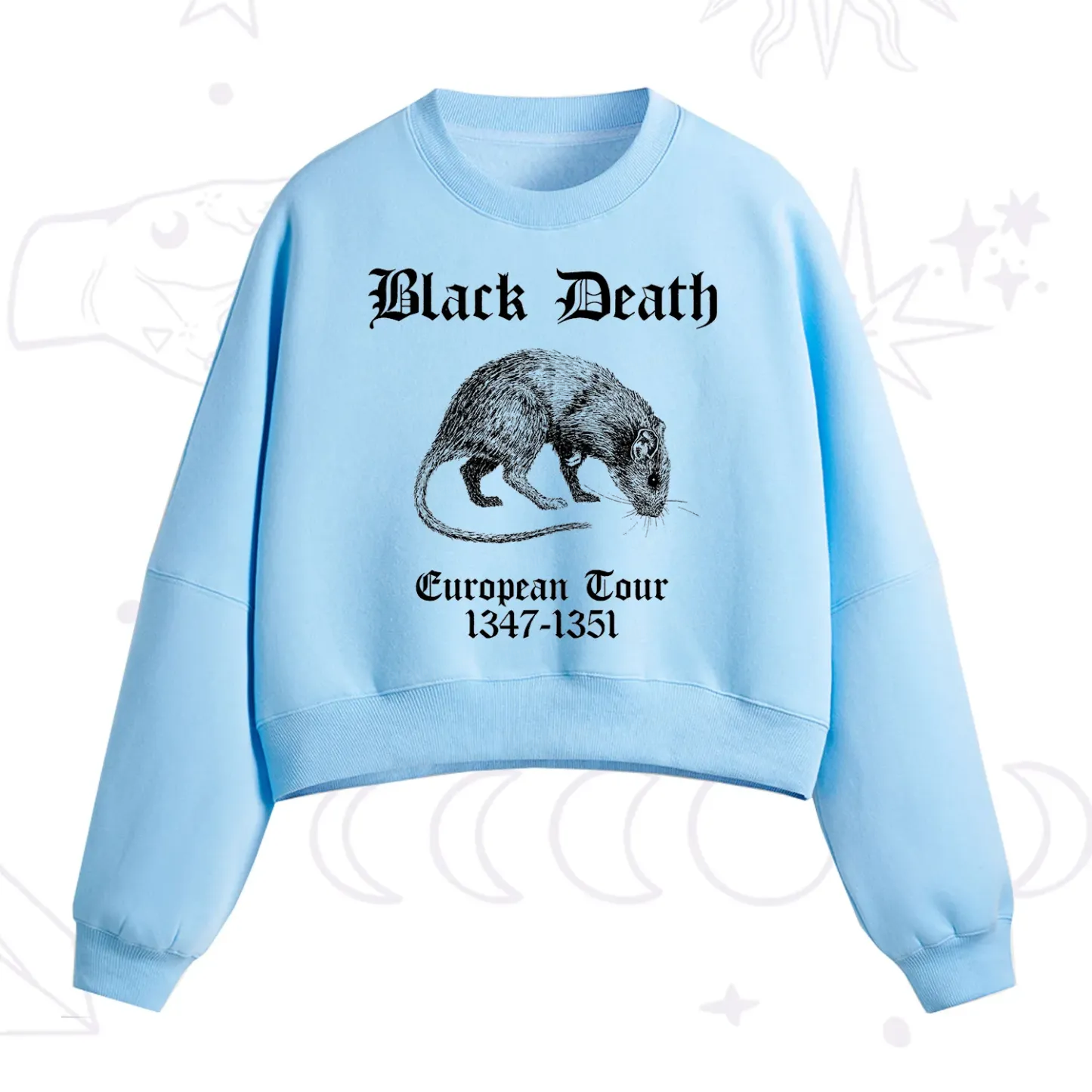 Purplehecate Black Death European Tour Fleece Cropped Sweatshirt